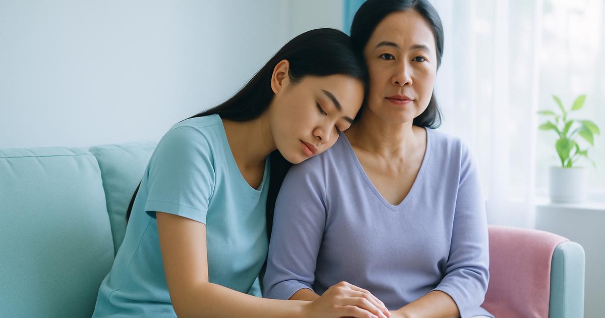 Hình ảnh gia đình với cảm xúc hỗn hợp